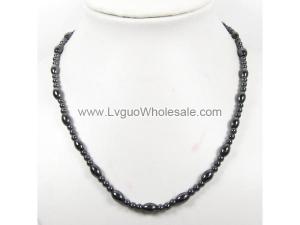 Mens Magnetic Hematite 6x9mm Oval Beads Strands Necklace